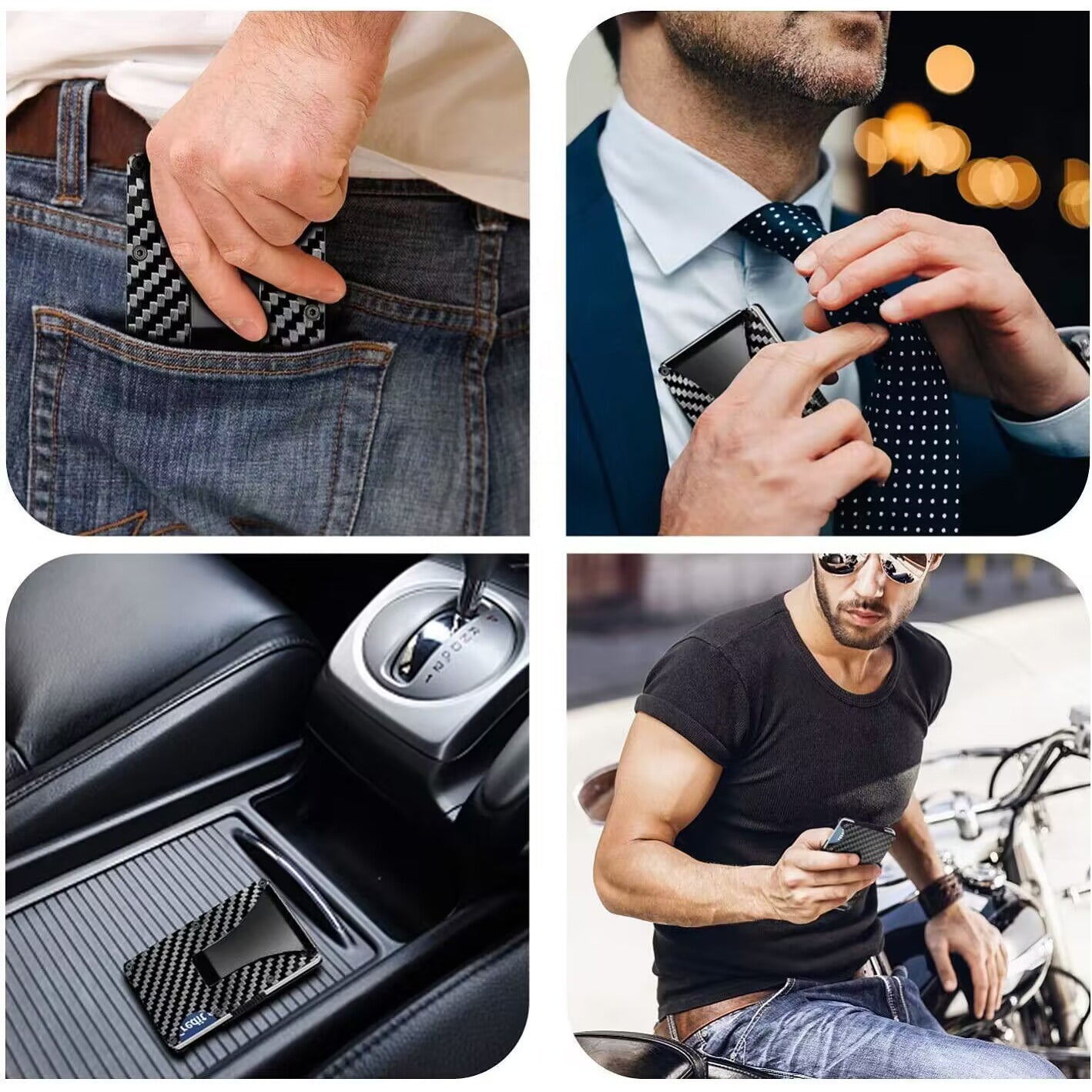 2024 New Slim Wallet for Men - Minimalist Front Pocket RFID Blocking Wallet with Metal Money Clip