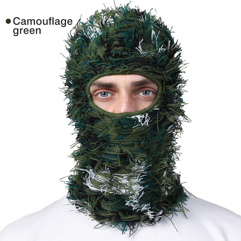 New Full Face Tassels Cover Ski Balaclava Winter Mask Hats Women Men Camouflage Multicolor Tactical CS Knit Beanies Hat