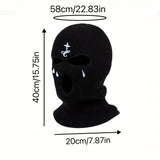 2024 New Fashion Embroidered Knitted Ski Mask - Winter Balaclava 3 Hole Neck Warmer for Skiing and Snowboarding