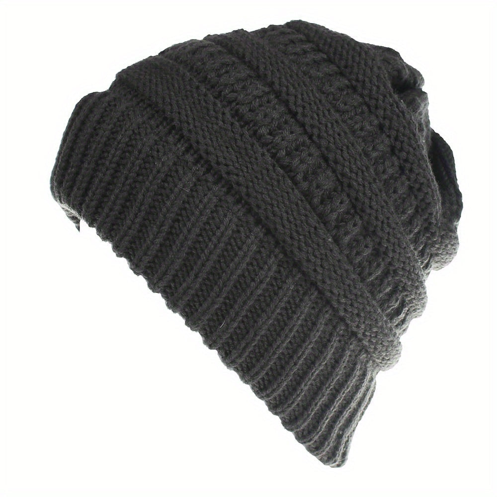 2024 New Edition - Stay Warm and Stylish with Brimless Thermal High Bun Ponytail Winter Beanie Hat