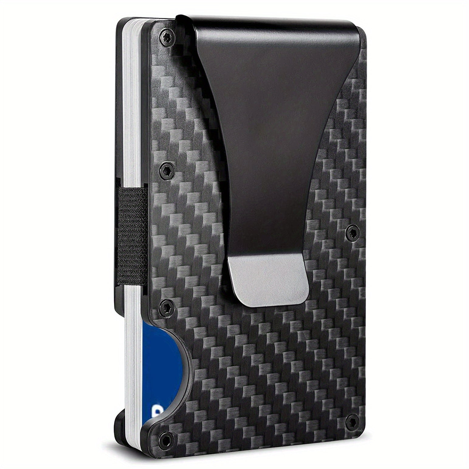 Slim Wallet For Men - Front Pocket RFID Blocking Minimalist Wallet For Men - Metal Wallet With Money Clip