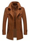 Men's Business Woolen Coat Fashion Double Collar Mid-length Woolen Jacket For Autumn/Winter