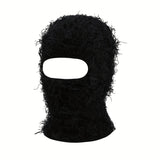 Balaclava hat winter windproof warm mask, men's and women's style ski hat, knitted shaggy full face ski mask