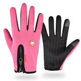 1 Pair Winter Warm Outdoor Sports Gloves with Touch Screen for Women and Men, Cycling, Skiing, Mountaineering, Motorcycling, Non-Slip Zipper Design